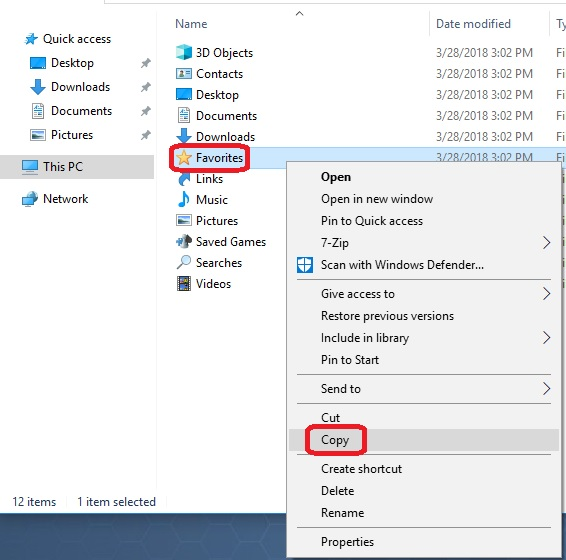 How to Backup and Restore Microsoft Explorer Favorites